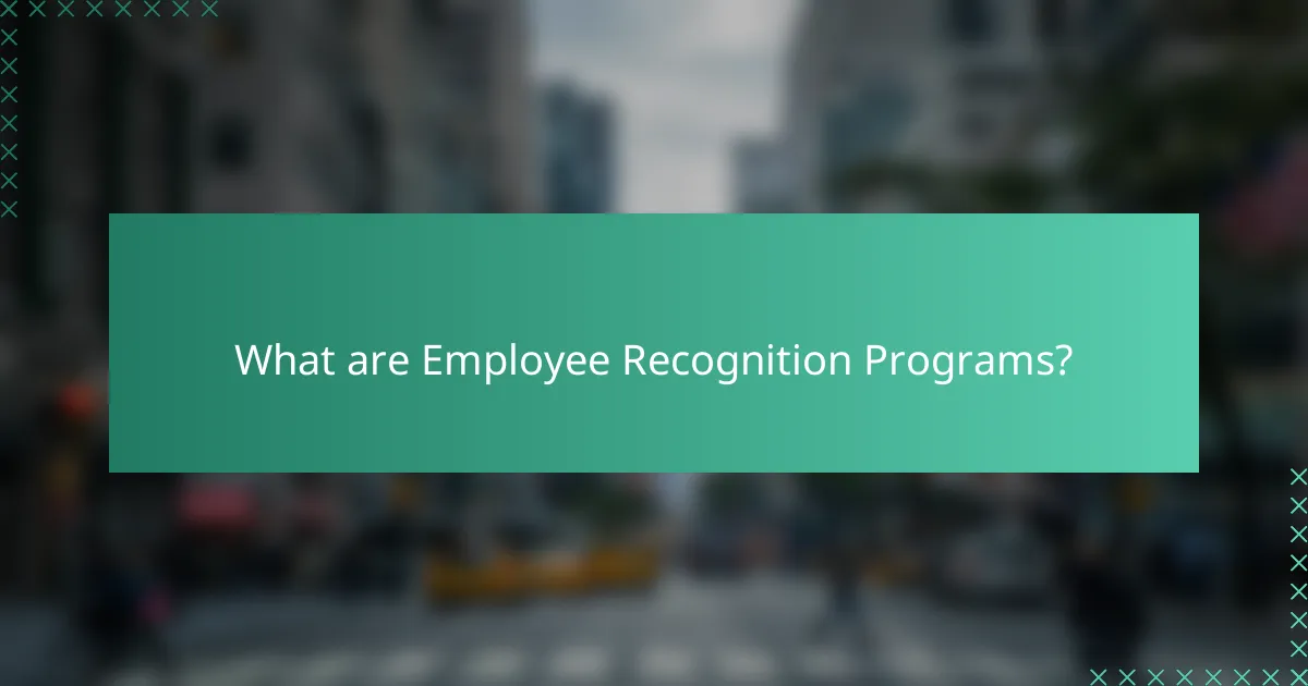 What are Employee Recognition Programs?