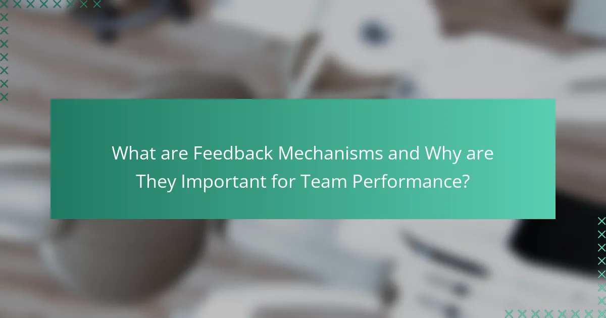 What are Feedback Mechanisms and Why are They Important for Team Performance?