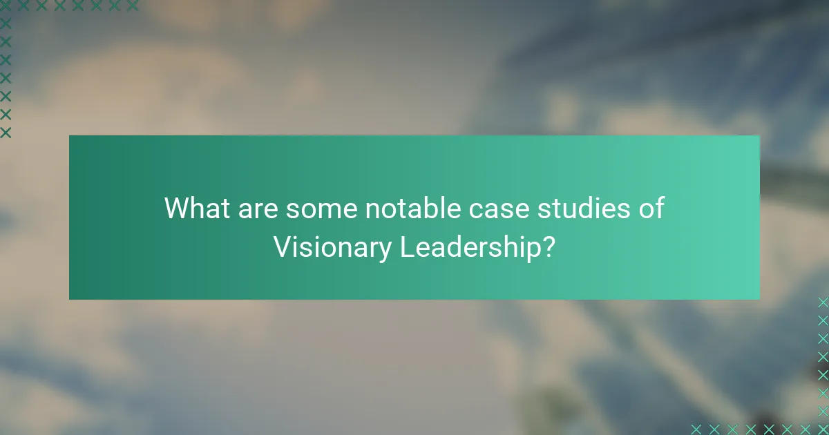 What are some notable case studies of Visionary Leadership?