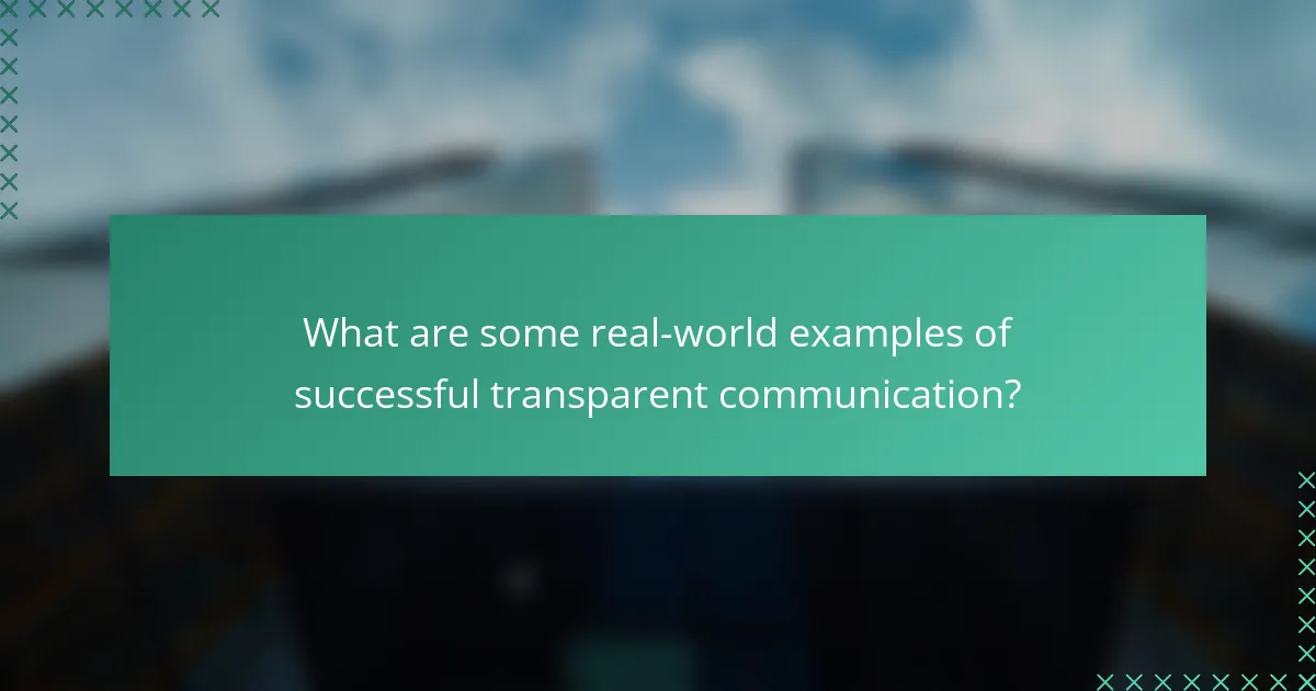 What are some real-world examples of successful transparent communication?