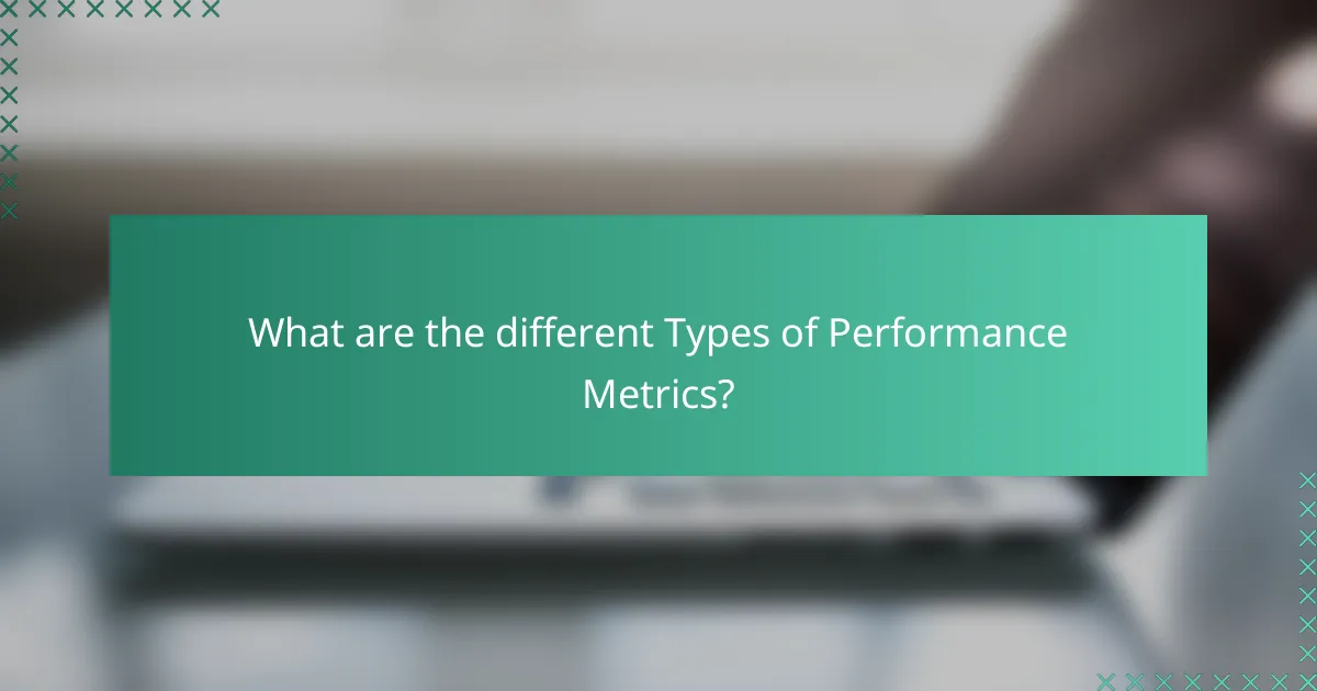 What are the different Types of Performance Metrics?