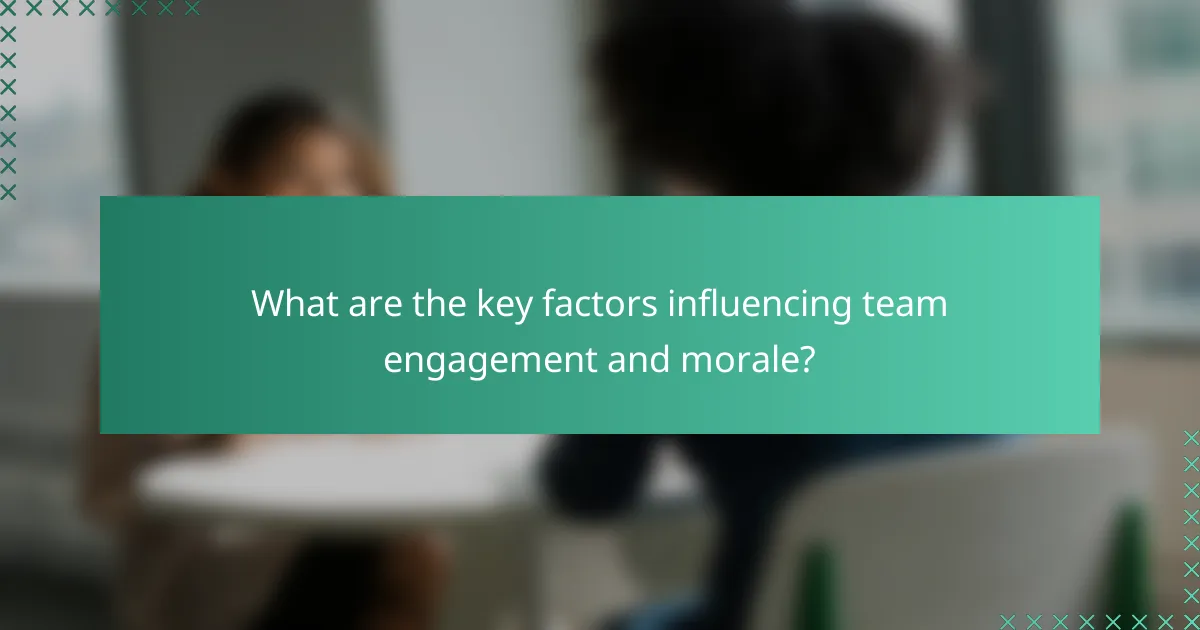 What are the key factors influencing team engagement and morale?