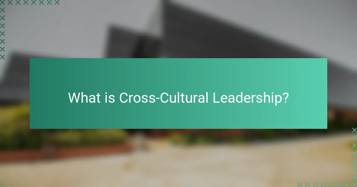 What is Cross-Cultural Leadership?