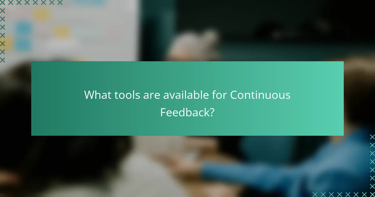 What tools are available for Continuous Feedback?